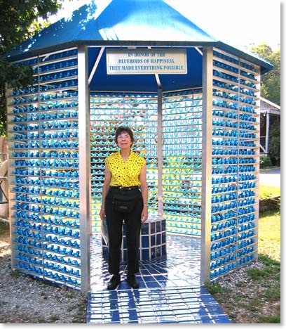 Barbara with the bluebirds