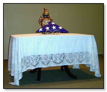 Presentation flag & Gregor's urn.