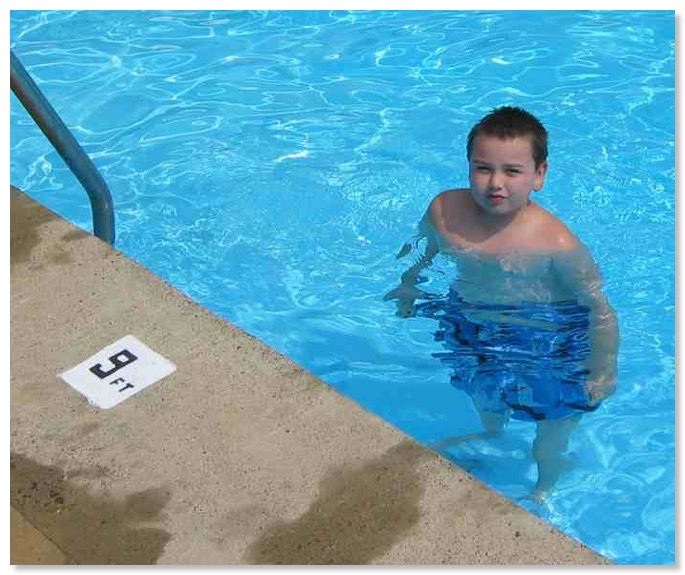 Hunter Bos in the Pine Lake pool.