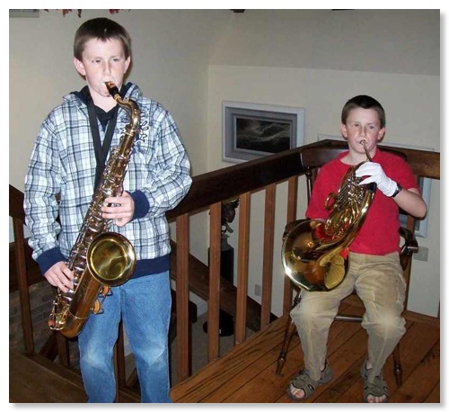 Dylan & Brenden with new horns.