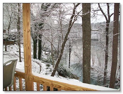 On the main deck looking toward the lake.